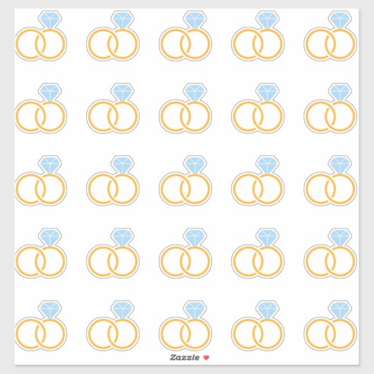 Eleganter Wedding Ring Kiss Cut Sticker (Blatt)