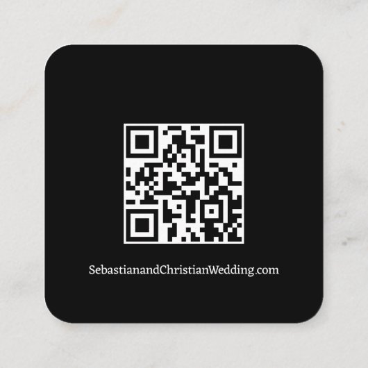 Eleganter Wedding Schlicht Simple QR Code Begleitkarte (Rückseite)