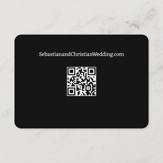 Eleganter Wedding Schlicht Simple QR Code Begleitkarte (Rückseite)