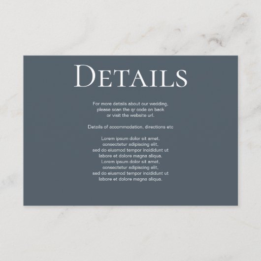 Eleganter Wedding Schlicht Simple QR Code Begleitkarte (Vorderseite)