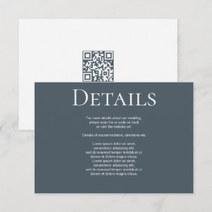 Eleganter Wedding Schlicht Simple QR Code Begleitkarte