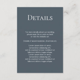 Eleganter Wedding Schlicht Simple QR Code Begleitkarte