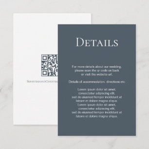 Eleganter Wedding Schlicht Simple QR Code Begleitkarte