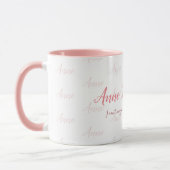 eleganter weiblicher handgeschriebener Name pink w Tasse (Links)