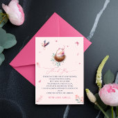 Eleganter weich rosa Storch Dankeschön Karte