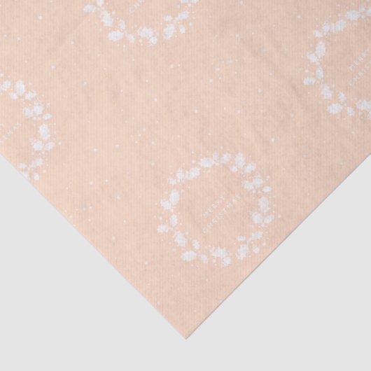 Eleganter weicher Peach/Apricot Weihnachtskranz Seidenpapier (Detail)