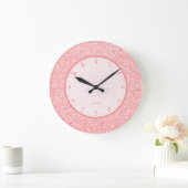 Eleganter weicher rosa Glitzer und Glitzern Große Wanduhr (Zuhause)