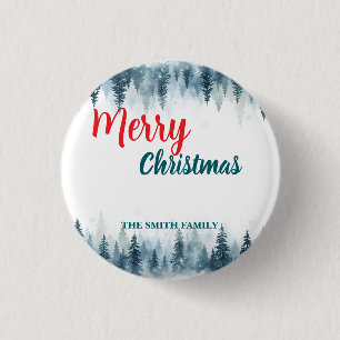 Eleganter Weihnachten Xmas Winter Kiefernwald Hol Button