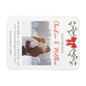 Eleganter Weihnachts-Chic Bow Simple Winter Magnet (Horizontal)