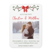 Eleganter Weihnachts-Chic Bow Simple Winter Magnet (Vertikal)