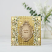 Eleganter Weihnachts-"Feiertag"-goldener Brauch Einladung (Stehend Vorderseite)