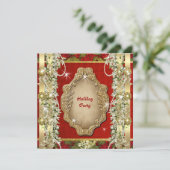 Eleganter Weihnachts-"Feiertag"-Goldstandard Einladung (Stehend Vorderseite)