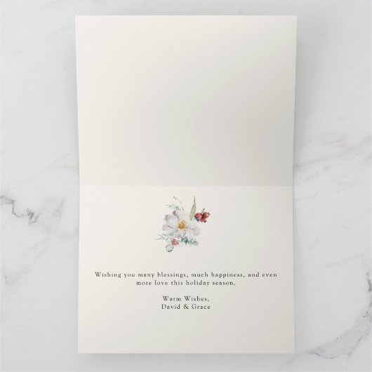 Eleganter Weihnachts-Foto Karte (Innenseite)