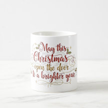Eleganter Weihnachts-Gruß-Schriftzug-Becher