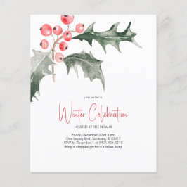 Eleganter Weihnachts-Holly-Haushalt Einladungen