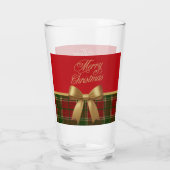 Eleganter Weihnachts-Karoglasbecher Glas (Rückseite)