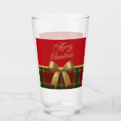 Eleganter Weihnachts-Karoglasbecher Glas (Vorderseite)