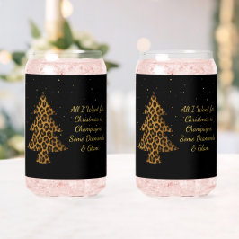Eleganter Weihnachts-Leoparden-Baum-Design Dosenglas