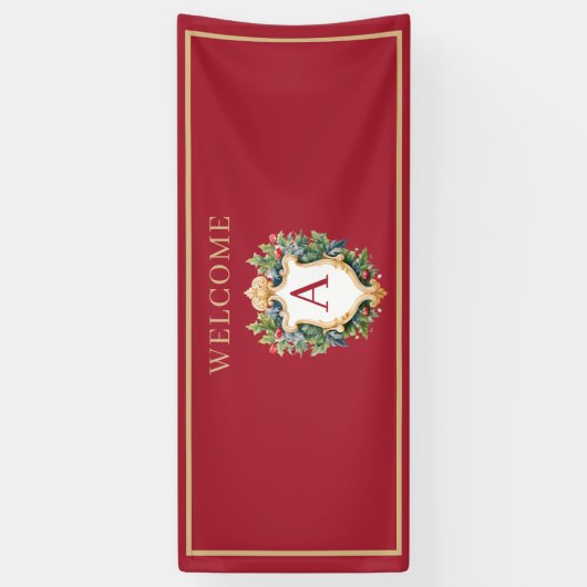 Eleganter Weihnachts-Monogramm-Brief Banner (Vertikal)