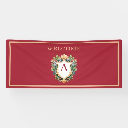 Eleganter Weihnachts-Monogramm-Brief Banner (Horizontal)