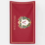 Eleganter Weihnachts-Monogramm-Brief Banner (Vertikal)
