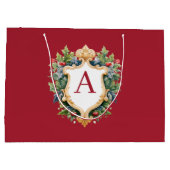 Eleganter Weihnachts-Monogramm-Brief Große Geschenktüte (Rückseite)