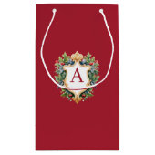 Eleganter Weihnachts-Monogramm-Brief Kleine Geschenktüte (Rückseite)