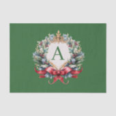 Eleganter Weihnachts-Monogramm-Brief Seidenpapier (Vorderseite)