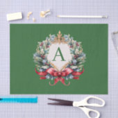 Eleganter Weihnachts-Monogramm-Brief Seidenpapier (Handwerk)
