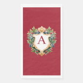 Eleganter Weihnachts-Monogramm-Brief Serviette (Vorderseite)