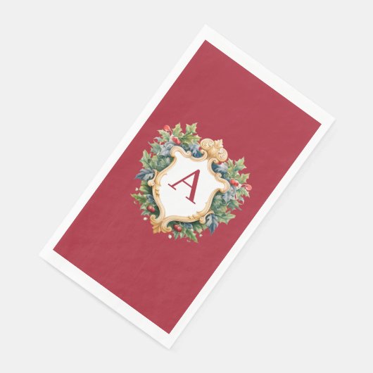 Eleganter Weihnachts-Monogramm-Brief Serviette (Ecke)