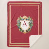 Eleganter Weihnachts-Monogramm-Brief Sherpadecke (Vorderseite)