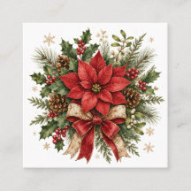 Eleganter Weihnachts-Poinsettie-Stechpalme-Tannen-