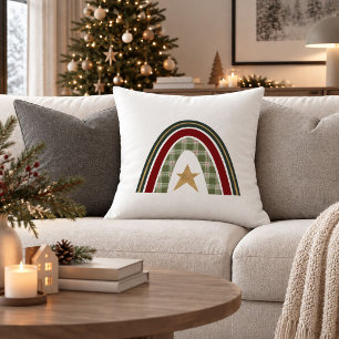 Eleganter Weihnachts-Regenbogen-Rot-Grün-Wurfkisse Kissen