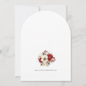 Eleganter Weihnachts-Rote Damask Blumenstrauß Einladung (Rückseite)