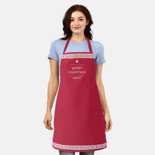 Eleganter Weihnachts Roter Individuelle Name Griec Schürze