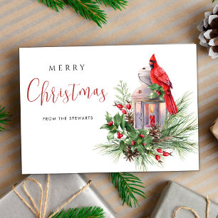 Eleganter Weihnachts Roter Kardinal Moderner Urlau Karte