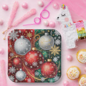 Eleganter Weihnachts-Schmuck Pappteller (Party)