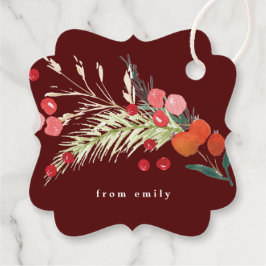 Eleganter Weihnachts-Urlaub in Florals Geschenkanhänger