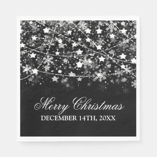 Eleganter Weihnachts-Weihnachtslieder Silber Serviette (Vorderseite)