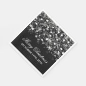 Eleganter Weihnachts-Weihnachtslieder Silber Serviette (Ecke)