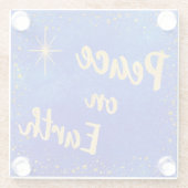 Eleganter Weihnachts-Weltfrieden Glasuntersetzer (Rückseite)