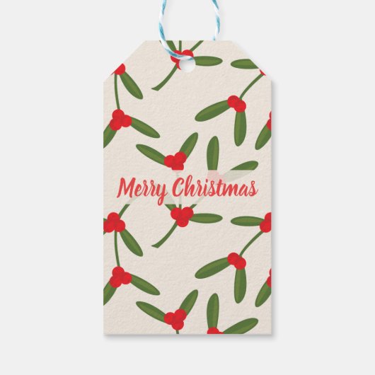 Eleganter Weihnachts Winter Berries Urlaub Geschenkanhänger (Rückseite)