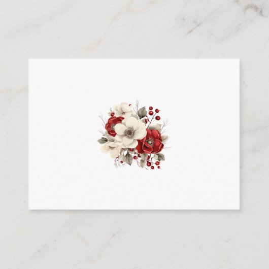 Eleganter Weihnachts Winter Floral Begleitkarte (Rückseite)