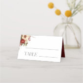 Eleganter Weihnachts Winter Floral Platzkarte (Vorderseite)