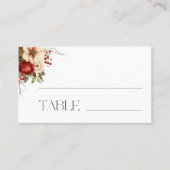 Eleganter Weihnachts Winter Floral Platzkarte (Vorderseite)