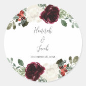 Eleganter Weihnachts-Winter-Hochzeit-Gefallen Runder Aufkleber (Vorderseite)