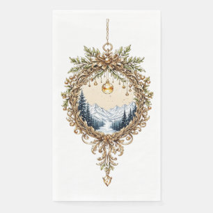 Eleganter Weihnachts-Winterberg-Ornamente Serviette
