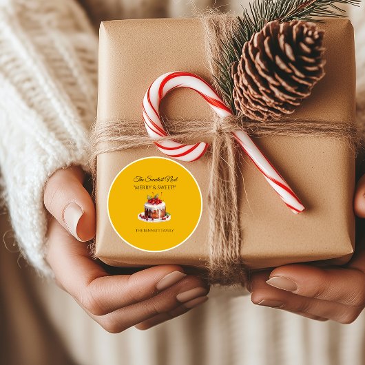 Eleganter Weihnachtsaufkleber | Das süßeste Weihna Runder Aufkleber