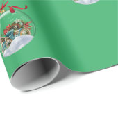 Eleganter Weihnachtsball Retro Car Holiday Geschenkpapier (Rolleneckpunkt)